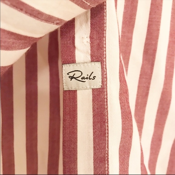 Rails Red and White Stripped Button Down XS - Picture 7 of 8